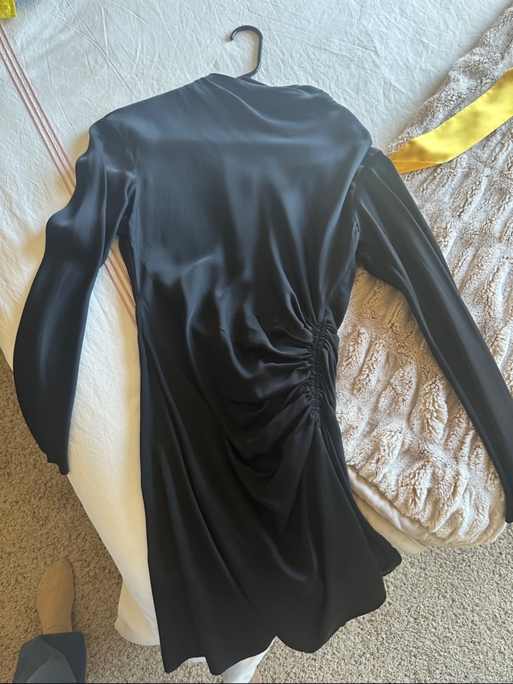 ALC Black Long Sleeve Ruched Side Dress